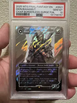 2025 MTG Final Fantasy Dion/Bahamut Char Borderless-Surge Foil GEM MT PSA 10 - Image 2