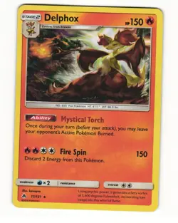 Delphox 17/131 Rare 2018 Forbidden Light Pokemon LP - Image 1