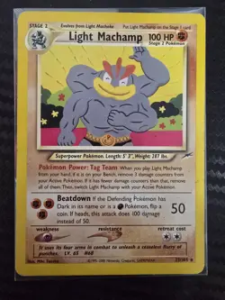 Light Machamp - 25/105 - Pokemon Neo Destiny Unlimited Rare Card WOTC LP - Image 1