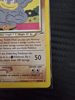 Light Machamp - 25/105 - Pokemon Neo Destiny Unlimited Rare Card WOTC LP - Image 5