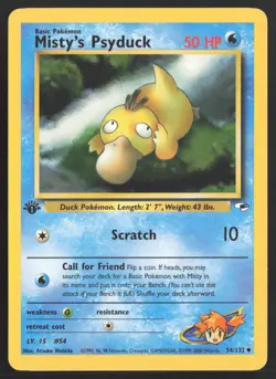 Misty's Psyduck 54/132 | 1st Edition Gym Heroes | Pokemon NM - Image 1