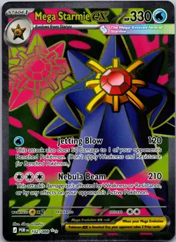 Mega Starmie ex #102/088 Super Rare Holo Perfect Order Pokemon NM - Image 1