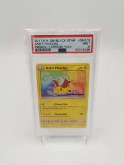 Ash's Pikachu SM108 | I Choose You Black Star Promo | PSA 9 | Pokemon TCG - Image 1