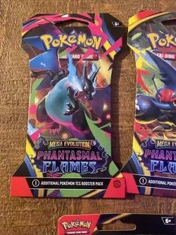 Pokemon TCG: Mega Evolution - Phantasmal Flames Sleeved Booster Pack Set of 3 - Image 2