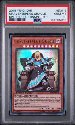 2019 YU-GI-OH! SPEED DUEL TOURNAMENT PACK 1 #EN016 GRAVEKEEPER'S ORACLE PSA 10 - Image 1