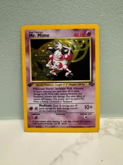 Mr. Mime 1st Edition NM Holo Rare 6/64 Jungle Set Pokemon Card WOTC 1999 - Image 1