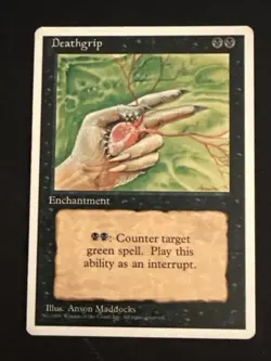 1x Deathgrip Core Set 4th Edition LP MTG Magic the Gathering x1 MKE - Image 1
