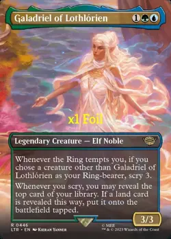 MTG Foil Borderless LOTR: Tales of Middle-earth LTR Galadriel of Lothlorien MINT - Image 1