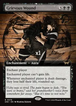 MTG Borderless Duskmourn: House of Horror DSK Grievous Wound MINT - Image 1