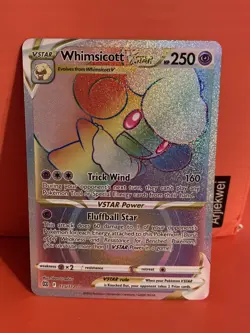 WHIMSICOTT VSTAR 175/172 BRILLIANT STARS POKEMON (RAINBOW SECRET RARE, NM) - Image 1