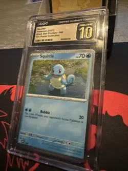 CGC 10 Pristine Pokemon 151 Squirtle Black Star Promo Cosmos Holo 048 English - Image 1