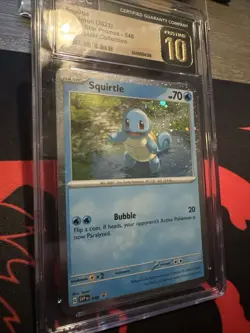 CGC 10 Pristine Pokemon 151 Squirtle Black Star Promo Cosmos Holo 048 English - Image 2