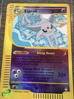 2002 Pokemon Aquapolis Espeon 11/147 Reverse Holo Rare - Image 1