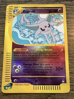 2002 Pokemon Aquapolis Espeon 11/147 Reverse Holo Rare - Image 3