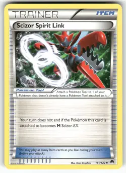 Scizor Spirit Link XY - BREAKpoint Uncommon Pokemon Lightly played - Image 1
