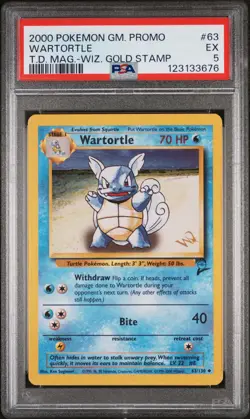 2000 POKEMON GAME PROMO TOP DECK MAGAZINE W/WIZARDS GOLD STAMP WARTORTLE PSA 5 - Image 1