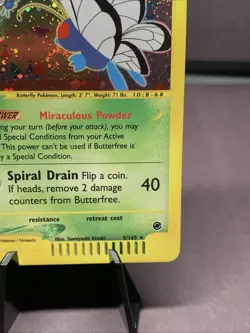 Pokemon TCG Butterfree 5/165 Expedition Base Set Holo Rare - WOTC VTG 2002 Swirl - Image 4