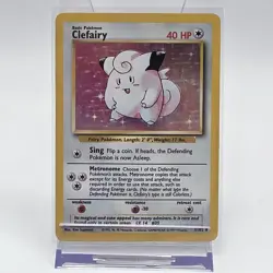 Pokemon Clefairy 5/102 Holo Rare Base Set 1999 Wizards of the Coast WOTC Vintage - Image 1