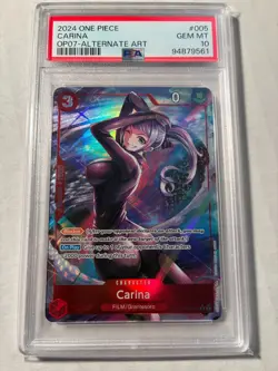 2024 One Piece CARINA OP07 005 Rare Alt Art PSA 10 Gem Mint! - Image 1