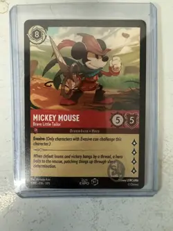 2023 Disney Lorcana Mickey Mouse Brave Little Tailor D23 Promo signed by Hartley - Image 1
