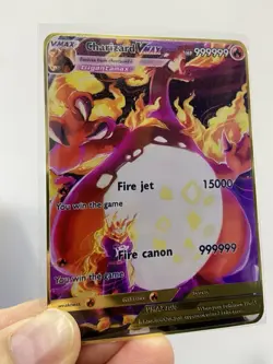 Charizard VMAX HP999999 Metal POKEMON collectible Game Card Gift！ - Image 1