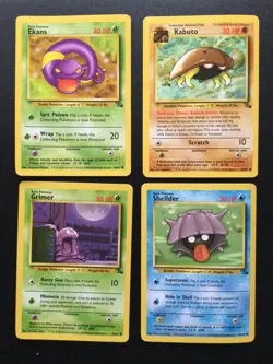 4x Old Pokemon Card Bundle - Vintage 1999 WOTC Fossil TCG Cards - Image 1