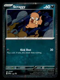 Scraggy Holofoil Promo SV: Scarlet & Violet Promo Cards 186 NM - Image 1