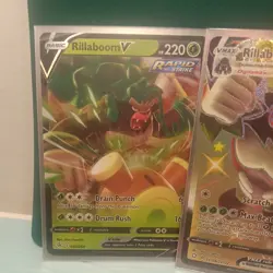 Pokemon VMAX & V Card Lot of 5 - Rillaboom V & V MAX 5 Cards FULL ART ALT. - Image 2