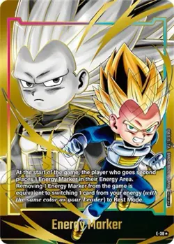 Vegeta E-38 Energy Marker Gold Foil Card Bandai - Dragon Ball Super Card Game - Image 1
