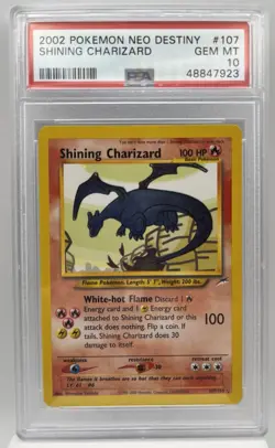 2002 Pokemon Shining Charizard Neo Destiny #107 PSA 10 - Image 1