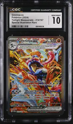 Greninja EX 214/167 Special Illustration Rare Pokemon CGC 10 Gem Mint *036 - Image 1