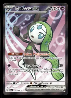 Pokemon TCG SV11B: Black Bolt #159/086 Meloetta ex NM - Image 1
