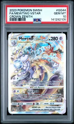 2023 Pokemon Crown Zenith #GG44 Mewtwo Vstar PSA 10 - Image 1