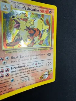 Pokemon Blaine's Arcanine 1/132 Gym Challenge Rare Holo Unlimited Wizards ENG - Image 3