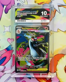 Mega Charizard X EX ACE 10 Perfect Subgrades - 2025 Pokemon Phantasmal Flames - Image 1