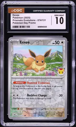 Eevee 074/131 Pokemon Pokemon Day Promo CGC 10 - Image 1