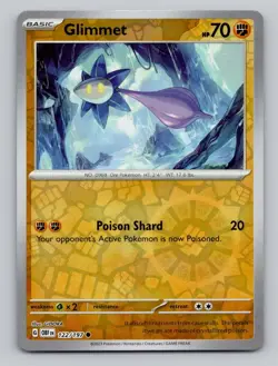 Reverse Holo Glimmet 122/197 Common Obsidian Flames Pokemon - Image 1
