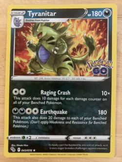 Tyranitar - 043/078 - Holo Rare - Pokemon Go - NM/M - Pokemon Card - Image 1