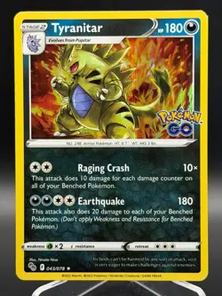 Tyranitar - 043/078 - Holo Rare - Pokemon Go - NM/M - Pokemon Card - Image 1