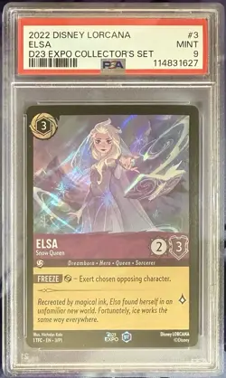 2022 Disney Lorcana Elsa Snow Queen #3 D23 EXPO PROMO Collectors PSA 9 Mint - Image 1