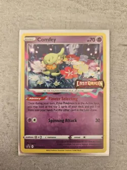 Pokemon SWSH: Promo Cards SWSH242 Comfey Lost Origin Stamped Holo - Image 1