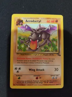 Pokemon TCG Aerodactyl Fossil, Unlimited Rare Card 16/62 LP - Image 1