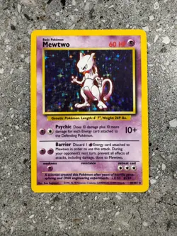 Pokemon TCG Cards Mewtwo 10/102 Base Set Holo Rare EXC - Image 1