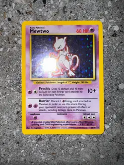 Pokemon TCG Cards Mewtwo 10/102 Base Set Holo Rare EXC - Image 3