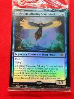 MTG Malcolm, Alluring Scoundrel - Prerelease Cards Sealed in original wrapper - Image 1