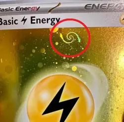 HD Lightning Energy Cosmos Holo with Mew Tail Swirl SVE MEW 004 151 Pokemon Card - Image 1