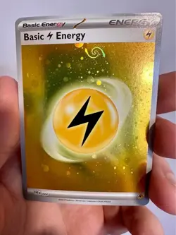 HD Lightning Energy Cosmos Holo with Mew Tail Swirl SVE MEW 004 151 Pokemon Card - Image 2