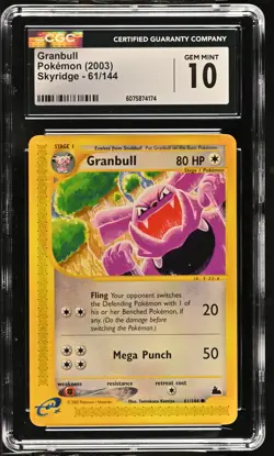 CGC 10 GEM MINT Granbull 2003 Skyridge 61/144 Pokemon Card - Image 1