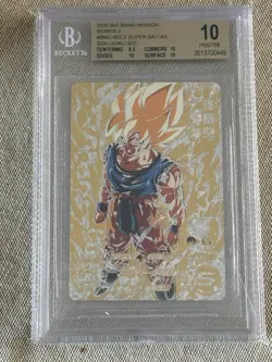 ss3 son goku bm3-sec2 bgs 10 dragon ball super heroes card psa sec parallel dbs - Image 1