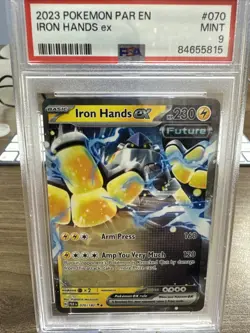 PSA 9 MINT 2023 Pokemon Paradox Rift IRON HANDS EX #070/182 - Image 1